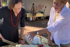 Darlene-Veitch-2023-07-22-Club-picnic-70th-anniversary-Ellen-Diane-with-cake